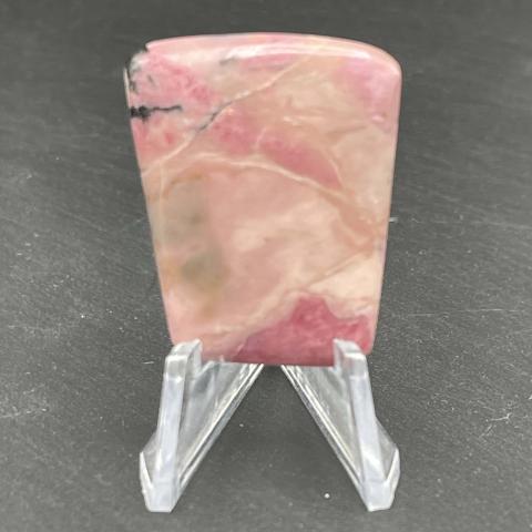 Pink Rhodonite with Dendrites Baguette Tapered